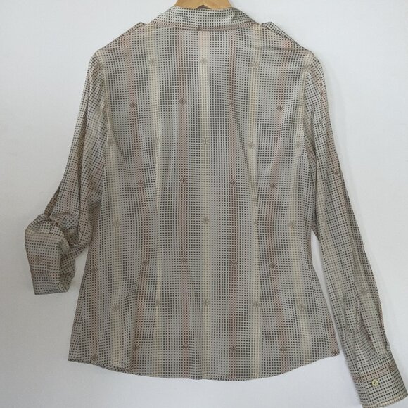 Tory Burch Long Sleeve Dot Blouse Size 10 - Picture 4 of 4